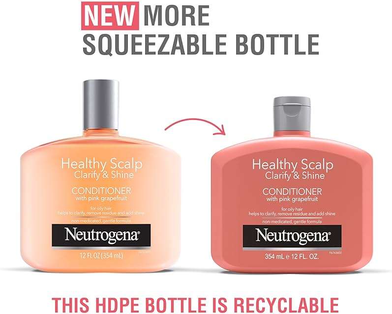 Neutrogena Exfoliating Healthy Scalp Clarify & Shine Conditioner for Oily Hair and Scalp, Anti-Residue Conditioner with Pink Grapefruit, Paraben & Phthalate-Free, Color-Safe, 12 Fl Oz - Image 2