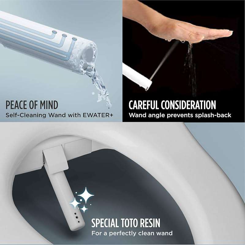 TOTO® WASHLET® C5 Electronic Bidet Toilet Seat with PREMIST and EWATER+ Wand Cleaning, Elongated, Cotton White - SW3084#01 - Image 5