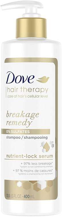 Dove Hair Therapy Shampoo for Damaged Hair Breakage Remedy Hair Shampoo with Nutrient-Lock Serum 13.5 fl oz - Image 1