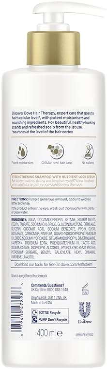 Dove Hair Therapy Shampoo for Damaged Hair Breakage Remedy Hair Shampoo with Nutrient-Lock Serum 13.5 fl oz - Image 3