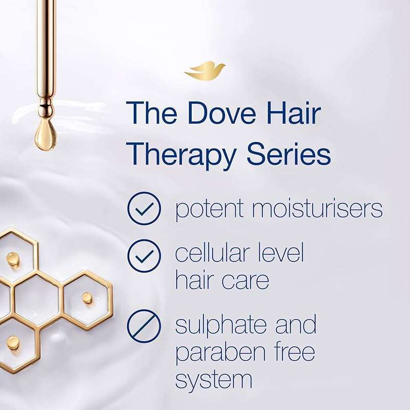 Dove Hair Therapy Shampoo for Damaged Hair Breakage Remedy Hair Shampoo with Nutrient-Lock Serum 13.5 fl oz - Image 7