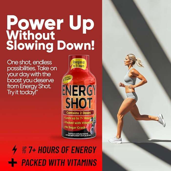 Fruit Punch Extra Strength Energy Shot 12 pk – 260mg Natural Caffeine B12 B6 – Energy & Focus Support – 2 Servings Sugar Free Zero Calorie Green Tea B-Vitamins Electrolytes Vegan – 1.93 fl oz - Image 5
