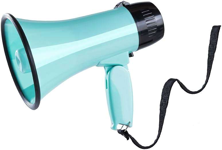 MyMealivos 20W Megaphone Bullhorn, Built in Siren & 240s Recording, 5.4"×8.6" Portable Megaphone with Volume Control Cover Up to 300 feet+ for Indoor and Outdoor Activities - Image 1