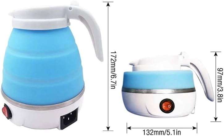 UpdateClassic Travel Portable Foldable Electric Kettle, 0.6L Small Collapsible Hot Water Boiler For Coffee Tea (Blue) - Image 2