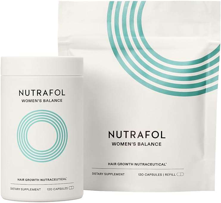 Nutrafol Women's Balance Hair Growth Supplements, Dermatologist Recommended, Ages 45 and Up, Clinically Proven for Visibly Thicker Hair and Scalp Coverage - 2 Month Supply, Pack of 2 - Image 1