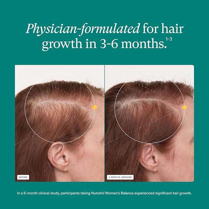 Nutrafol Women's Balance Hair Growth Supplements, Dermatologist Recommended, Ages 45 and Up, Clinically Proven for Visibly Thicker Hair and Scalp Coverage - 2 Month Supply, Pack of 2 - Image 4