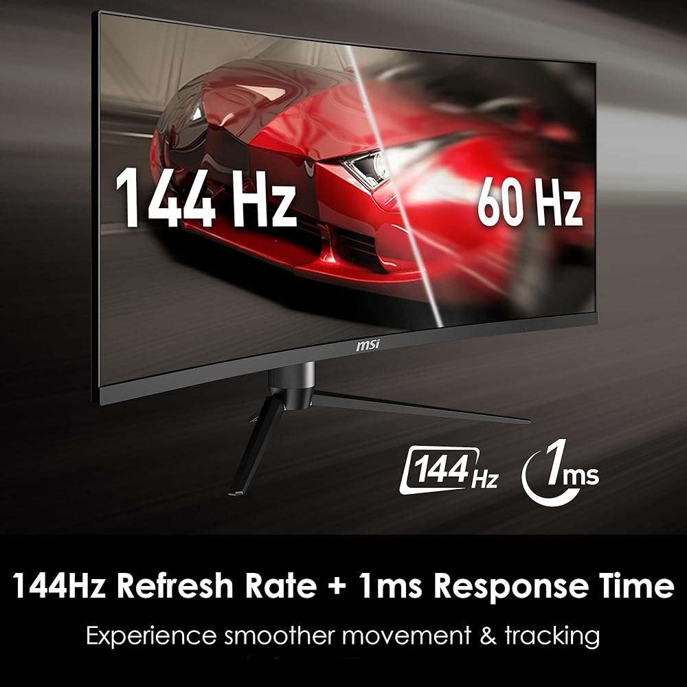 msi Optix MAG342CQR 34" Curved Gaming Monitor-3440 x 1440 (UWQHD), 1500R Curvature, 144Hz Refresh Rate, 1ms Response Time, AMD Adaptive Sync, Tilt/Swivel/Height/Pivot Adjustment - Black - Image 3