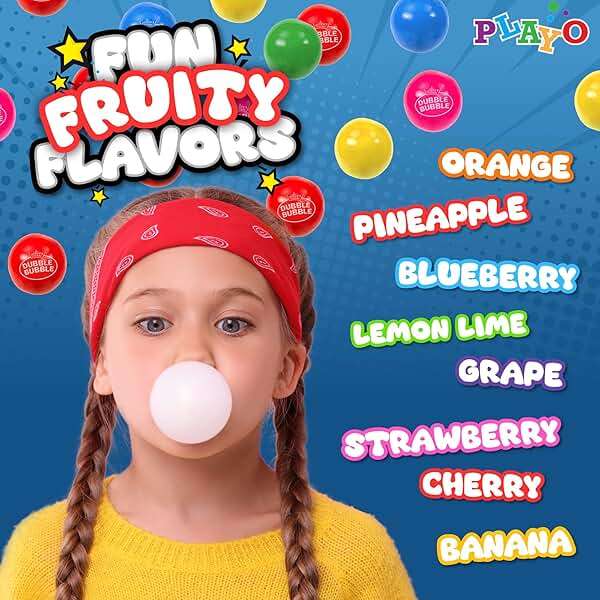 PlayO Gumballs for Gumball Machine - Refill Bubble Gum 20-Ounce - Carton of Double Bubble Assorted Gum Ball Candies -Kosher - Image 4