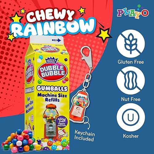 PlayO Gumballs for Gumball Machine - Refill Bubble Gum 20-Ounce - Carton of Double Bubble Assorted Gum Ball Candies -Kosher - Image 5