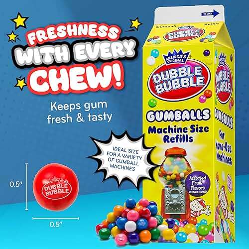 PlayO Gumballs for Gumball Machine - Refill Bubble Gum 20-Ounce - Carton of Double Bubble Assorted Gum Ball Candies -Kosher - Image 7
