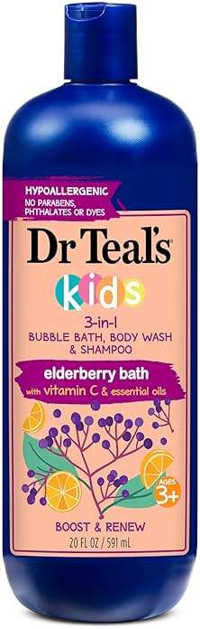 Dr Teal's Kids 3-in-1 Elderberry Bath: Bubble Bath, Body Wash & Shampoo, 20 fl oz - Image 1