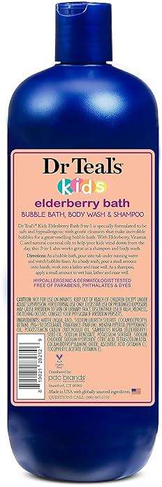 Dr Teal's Kids 3-in-1 Elderberry Bath: Bubble Bath, Body Wash & Shampoo, 20 fl oz - Image 12
