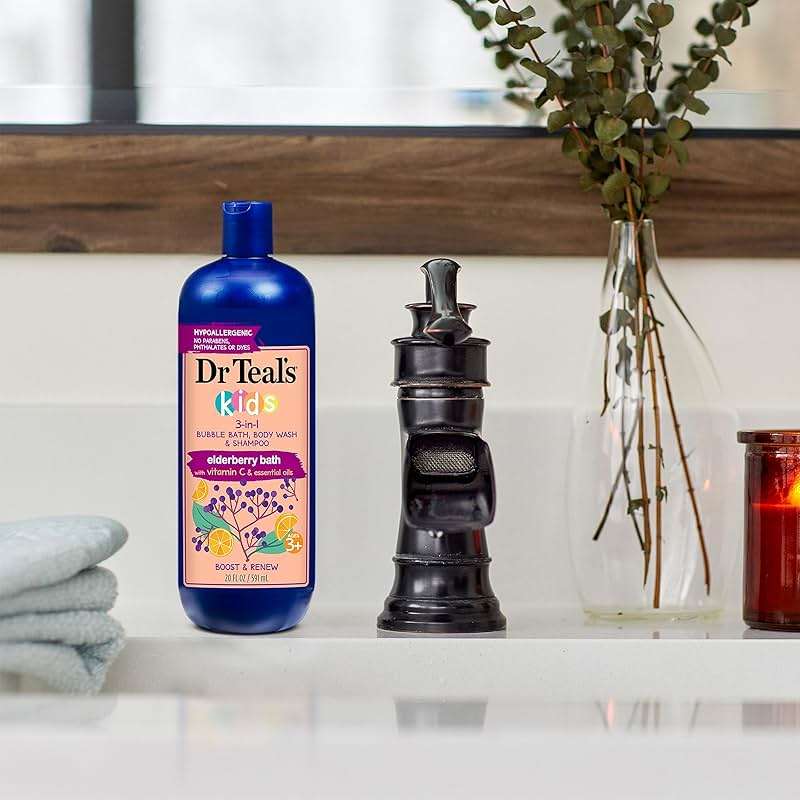 Dr Teal's Kids 3-in-1 Elderberry Bath: Bubble Bath, Body Wash & Shampoo, 20 fl oz - Image 6