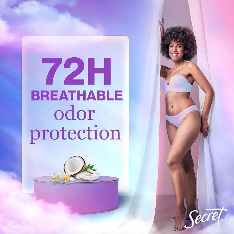 Secret Fresh Antiperspirant Deodorant for Women, 72hr Breathable Sweat & Odor Protection, Instant Freshness & Gentle, PH Balancing Minerals, Clear Gel, Nurturing Coconut Scent, 2.6 oz - Image 3