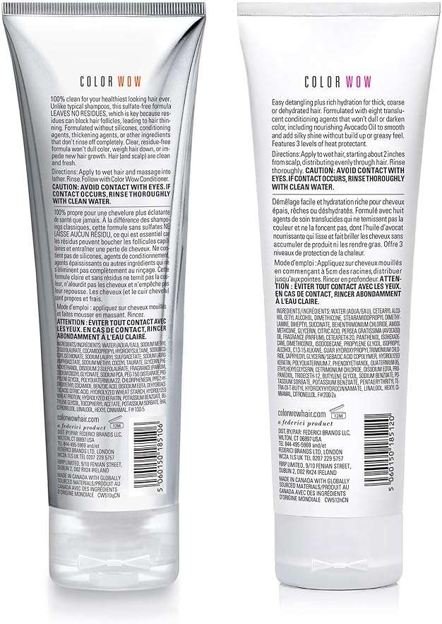 COLOR WOW Dream Clean Duo - 100% clean, sulfate-free COLOR SECURITY SHAMPOO and weightless COLOR SECURITY CONDITIONER| Achieve Super Glossy, Hydrated Hair - Image 2