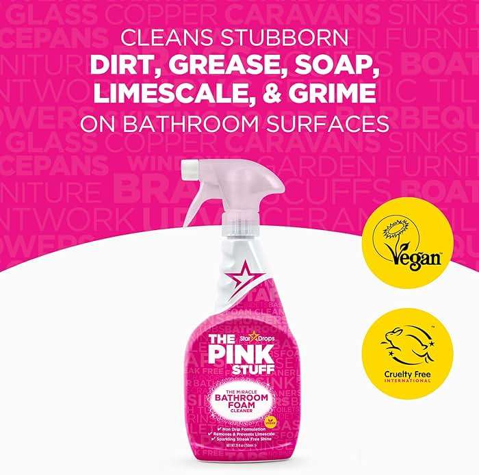 Stardrops - The Pink Stuff - Miracle Bathroom Foam Cleaner 750ml - Baths, Tiles, Soap Scum, Limescale, Streak Free - Image 2