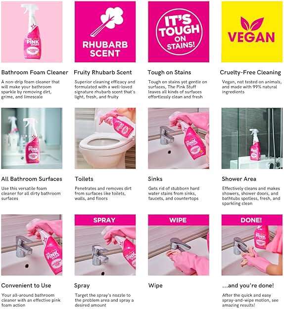 Stardrops - The Pink Stuff - Miracle Bathroom Foam Cleaner 750ml - Baths, Tiles, Soap Scum, Limescale, Streak Free - Image 6