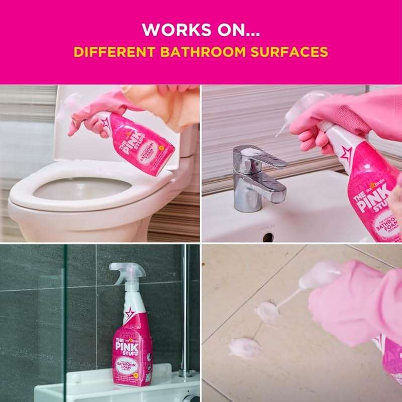 Stardrops - The Pink Stuff - Miracle Bathroom Foam Cleaner 750ml - Baths, Tiles, Soap Scum, Limescale, Streak Free - Image 7