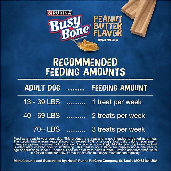 Purina Busy Bone Adult Dog Chew Bone Treats, Peanut Butter - 10 ct. Pouch - Image 10