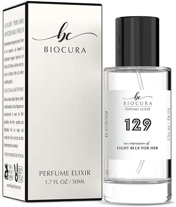 BIOCURA BC Perfume 129 Inspired by Light Blue For Her For Women Replica Fragrance Dupes Eau de Parfum Spray Bottle 1.7 Fl Oz/50ml-X1 - Image 1