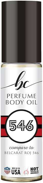 BIOCURA BC Perfume 546 Inspired by Belcarat Roj 546 For Women & Men Replica Fragrance Body Oil Dupes Alcohol-Free Travel Size Long Lasting Roll-On 0.3 Fl Oz/10ml - Image 1