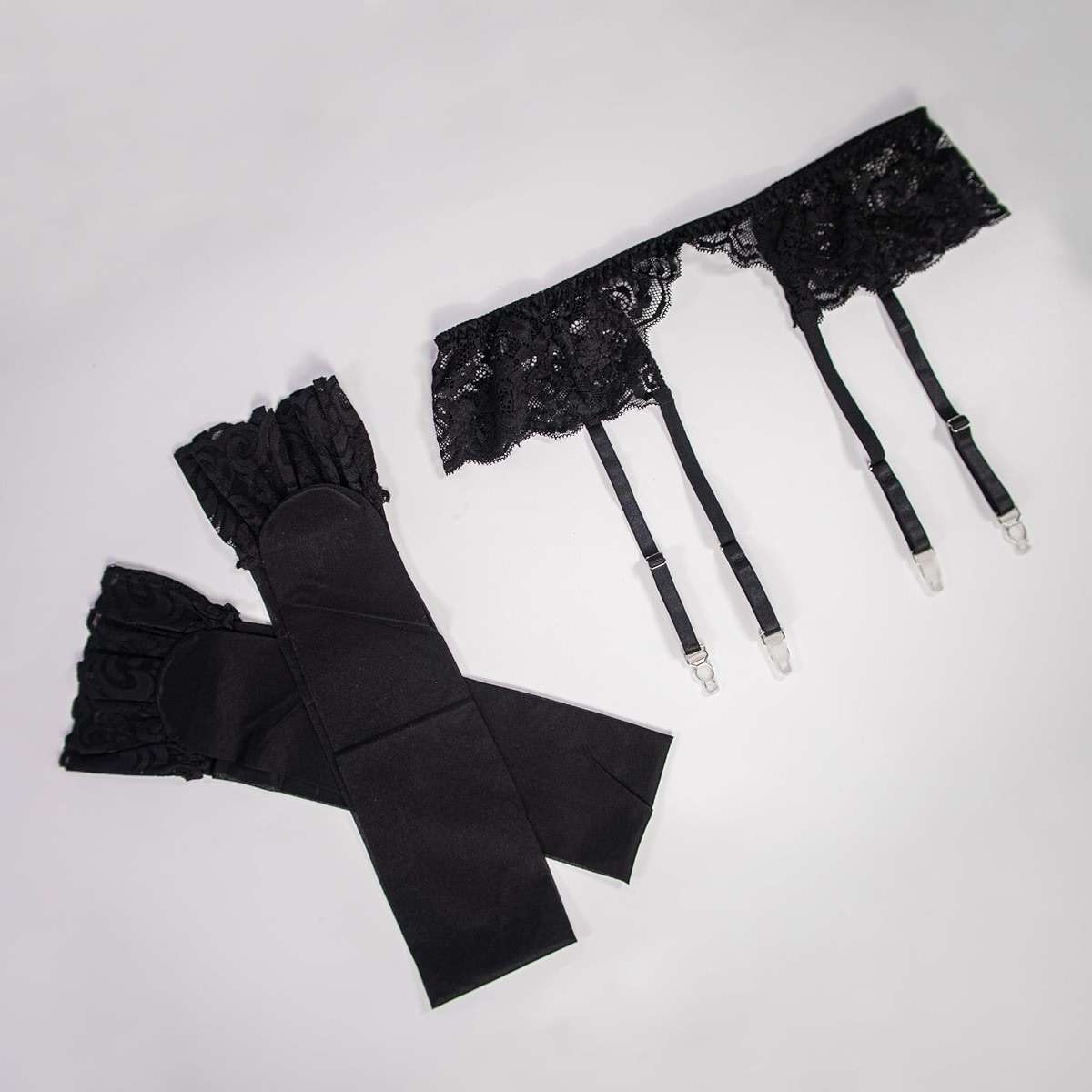 Lidogirl Women's Lace Nights Garter Belt with Stockings Sheers - Image 3
