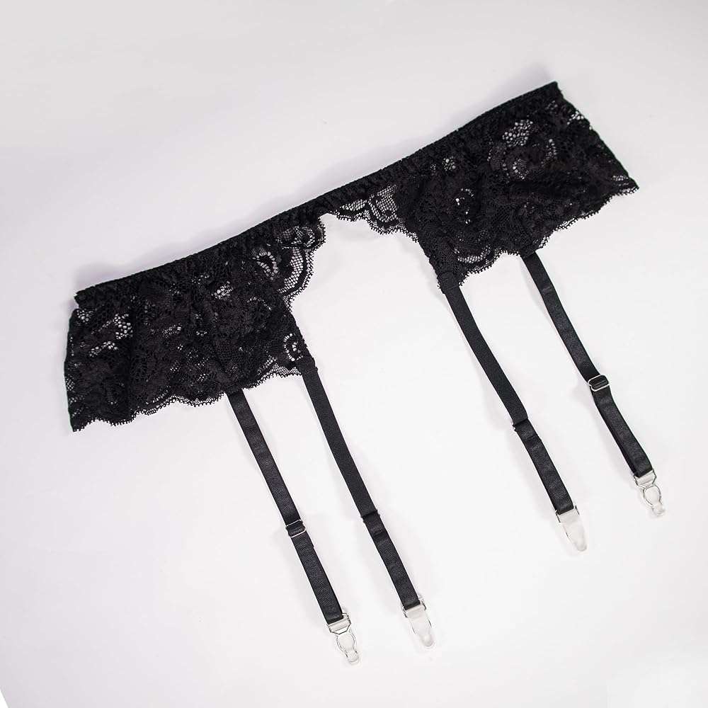 Lidogirl Women's Lace Nights Garter Belt with Stockings Sheers - Image 4
