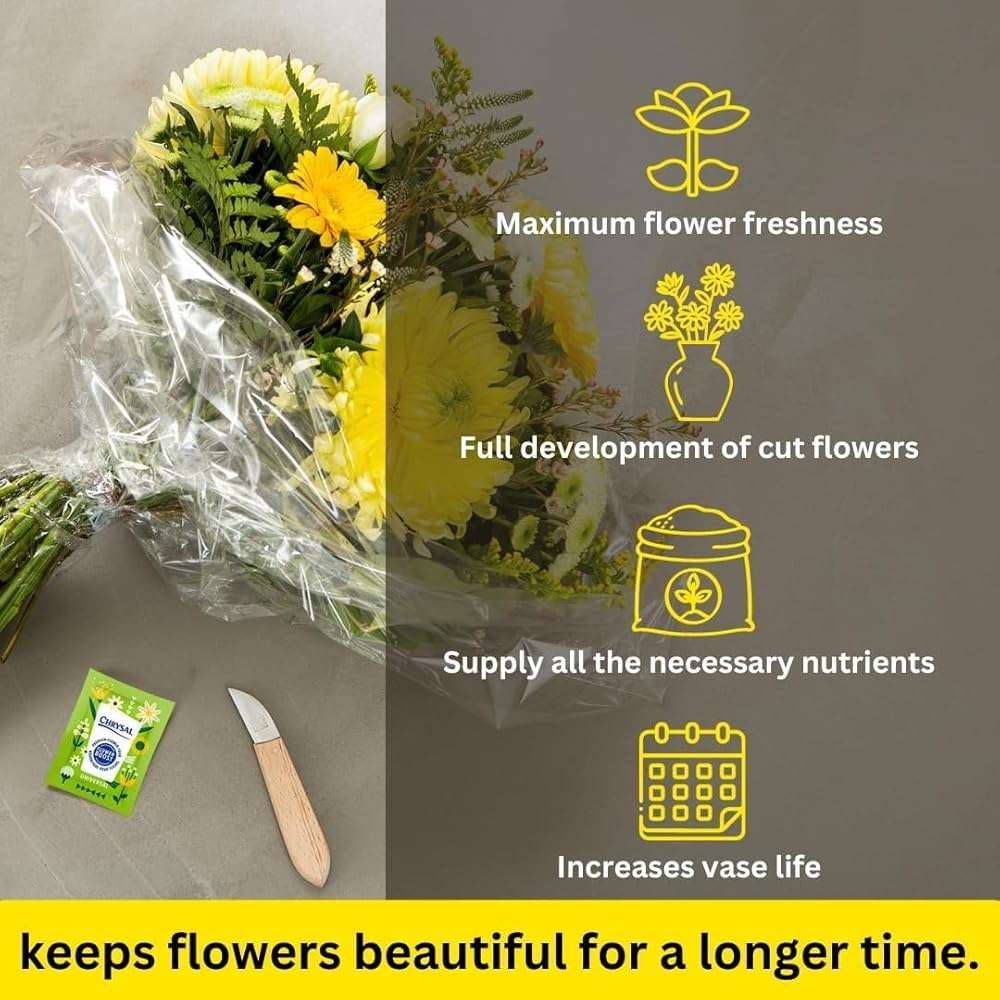 Chrysal Clear Flower Food Packets – Single Packet – Flower Arrangements & Bouquets – Fresh Flower Arrangements Florist Floral Supplies - 100 Ct-5g/.5 Liter (100 Packets) - Image 5