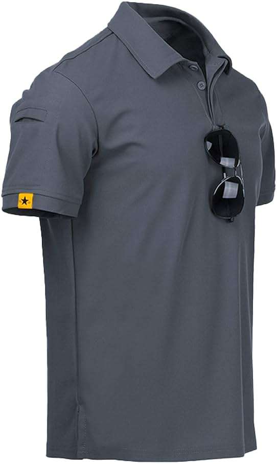 ZITY Mens Polo Shirt Short Sleeve Sports Tactical T-Shirt Athletic Golf Polos Daily Casual Stylish Collared Shirts for Men - Image 1