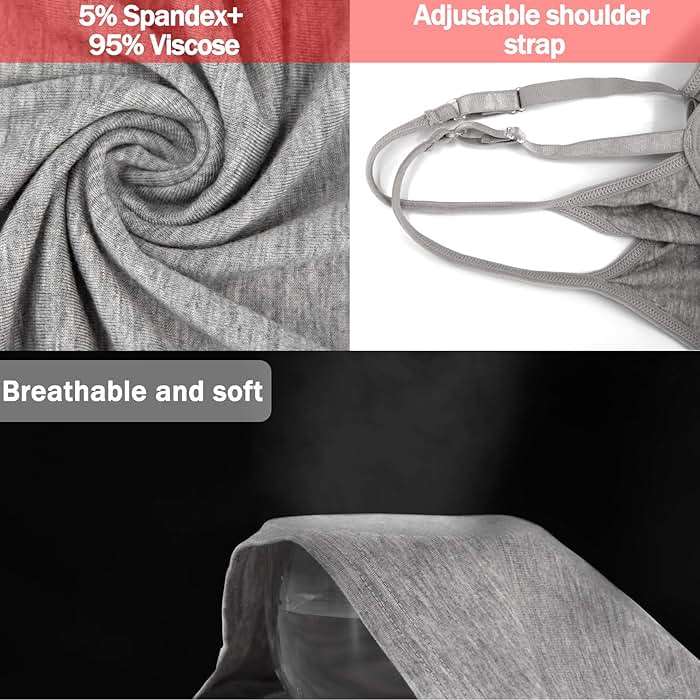 BQTQ 5 Pcs Women's Camisole Tank Top Undershirt Spaghetti Strap Basic Camisoles - Image 4