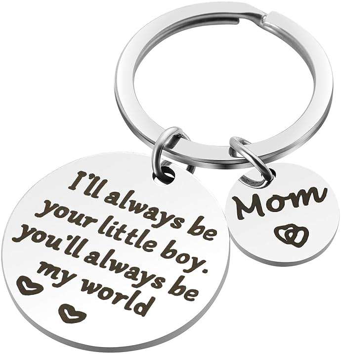 Mothers Day Gifts, Mom Gifts from Son for Birthday, I'll Always Be Your Little Boy, You Will Always Be My World, Best Mom Ever Keychain for Valentines Day Christmas Stocking Stuffers - Image 3