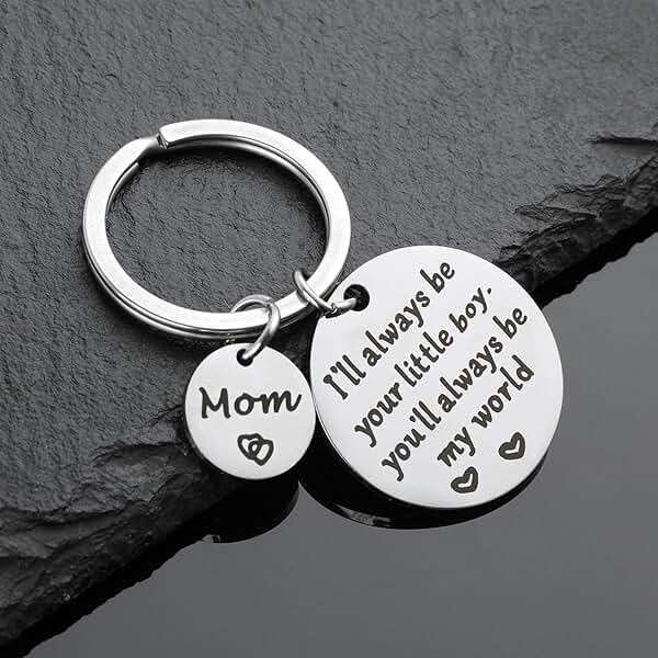 Mothers Day Gifts, Mom Gifts from Son for Birthday, I'll Always Be Your Little Boy, You Will Always Be My World, Best Mom Ever Keychain for Valentines Day Christmas Stocking Stuffers - Image 5