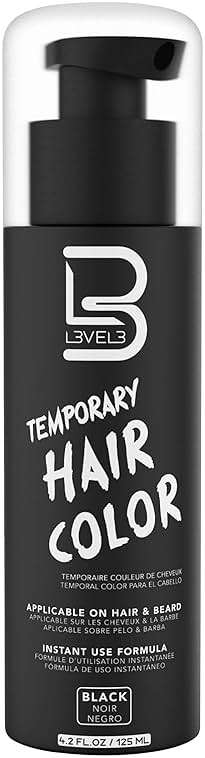 L3 - Temporary Beard Color - Full Beard in Minutes - Easy to Apply and No Mixing Required - Level 3 Natural Looking Black Dye - Image 1