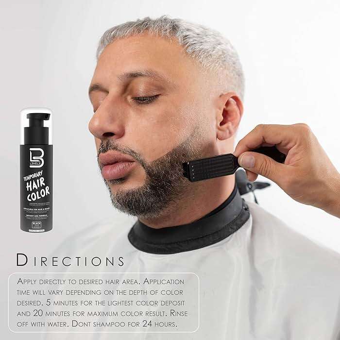 L3 - Temporary Beard Color - Full Beard in Minutes - Easy to Apply and No Mixing Required - Level 3 Natural Looking Black Dye - Image 2