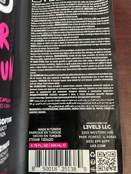 Level 3 Hair Serum - Repairs Your Damaged Hair - Softens and Smoothing - Level Three Hair Smoothing Serum - Reduces Frizziness L3 - Image 5