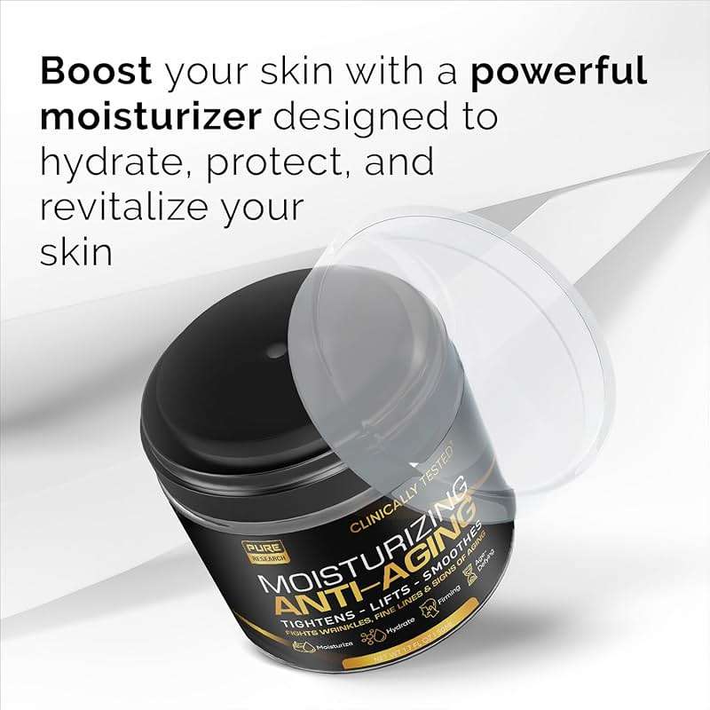 Men's Face Cream Moisturizer - Anti-Aging Cream For Men, Collagen, Retinol & Hyaluronic Acid - Day & Night - Facial Skin Care- Anti Wrinkle 1.7 oz - Image 4