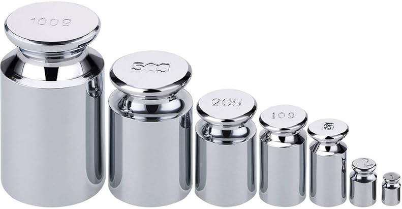 7 PCS Calibration Weights, Scale Weight Set 1g 2g 5g 10g 20g 50g 100g, Carbon Steel Small Weight for Digital Scale, Gram Scale Balance, Jewelry Scale (Silver) - Image 1