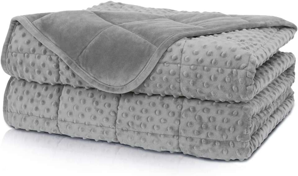 Huloo Sleep Weighted Blanket Twin 15lbs for Adult(48"×78",Gray) Breathable Soft Minky Weighted Throw Blanket for All Season,Heavy Blanket with Premium Glass Beads - Image 1
