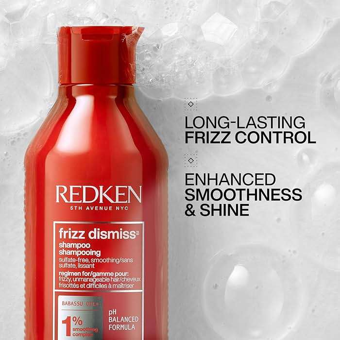 Redken Frizz Dismiss Shampoo For Frizzy Hair - Provides Smoothness & Shine, Weightless Frizz Control, Sulfate-Free - Image 2