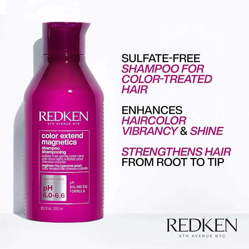 Redken Color Extend Magnetics Shampoo For Color-Treated Hair - Gently Cleanses & Protects Color, With Amino Acid, Sulfate-Free Shampoo - Image 3