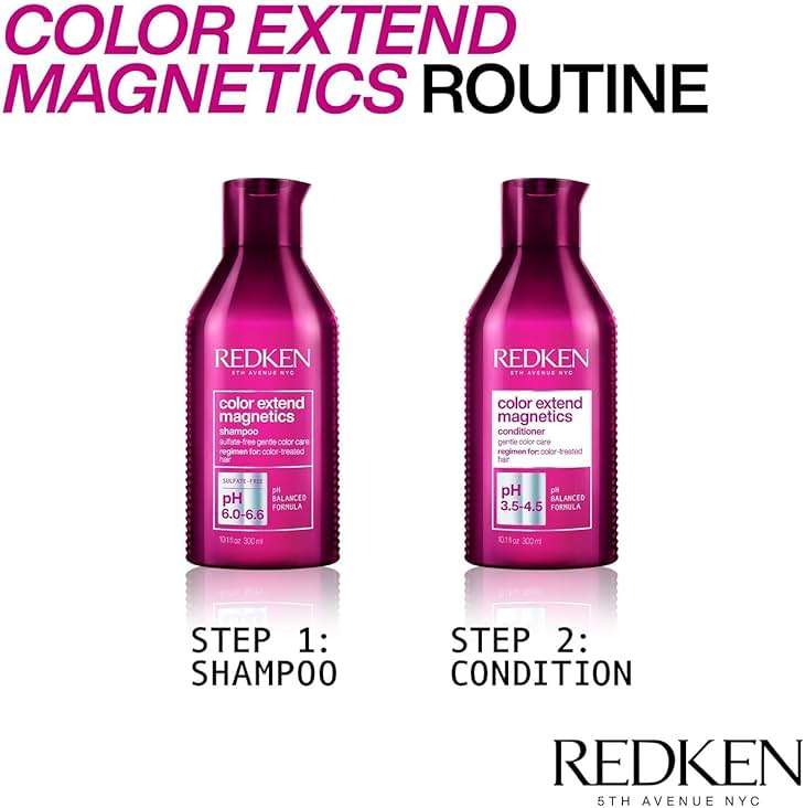 Redken Color Extend Magnetics Shampoo For Color-Treated Hair - Gently Cleanses & Protects Color, With Amino Acid, Sulfate-Free Shampoo - Image 4