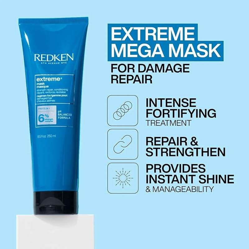 Redken Extreme Hair Mask For Damanged, Brittle Hair - Fortifies & Strengthens, 8.5 Fl Oz - Image 2