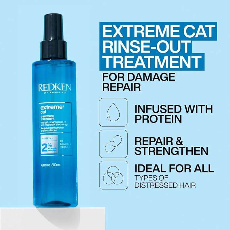 Redken Extreme CAT Anti-Damage Protein Reconstructing Treatment For Distressed Hair - Strengthens & Adds Shine With Ceramides - Image 2