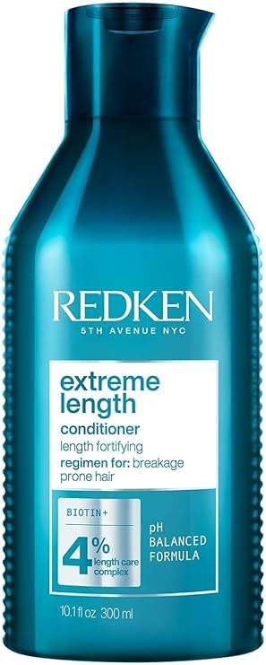 Redken Extreme Length Biotin Conditioner For Longer Hair – Promotes Healthy Hair Growth, Strengthens & Detangles Damaged Hair, Infused With Biotin & Castor Oil​ - Image 1