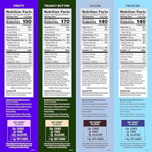 Magic Spoon Cereal - High Protein Cereals - Sugar Free Snacks & Breakfast Food - Grain & Gluten Free Cereal - Low Carb & Keto Friendly - 4 Pack Variety: Fruity, Cocoa, Classic Marshmallow, Peanut Butter - Image 2