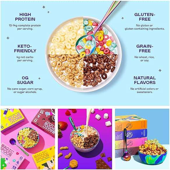 Magic Spoon Cereal - High Protein Cereals - Sugar Free Snacks & Breakfast Food - Grain & Gluten Free Cereal - Low Carb & Keto Friendly - 4 Pack Variety: Fruity, Cocoa, Classic Marshmallow, Peanut Butter - Image 5