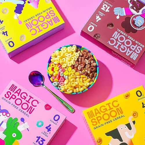 Magic Spoon Cereal - High Protein Cereals - Sugar Free Snacks & Breakfast Food - Grain & Gluten Free Cereal - Low Carb & Keto Friendly - 4 Pack Variety: Fruity, Cocoa, Classic Marshmallow, Peanut Butter - Image 6