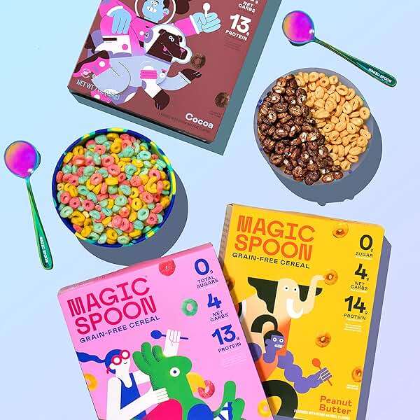 Magic Spoon Cereal - High Protein Cereals - Sugar Free Snacks & Breakfast Food - Grain & Gluten Free Cereal - Low Carb & Keto Friendly - 4 Pack Variety: Fruity, Cocoa, Classic Marshmallow, Peanut Butter - Image 7