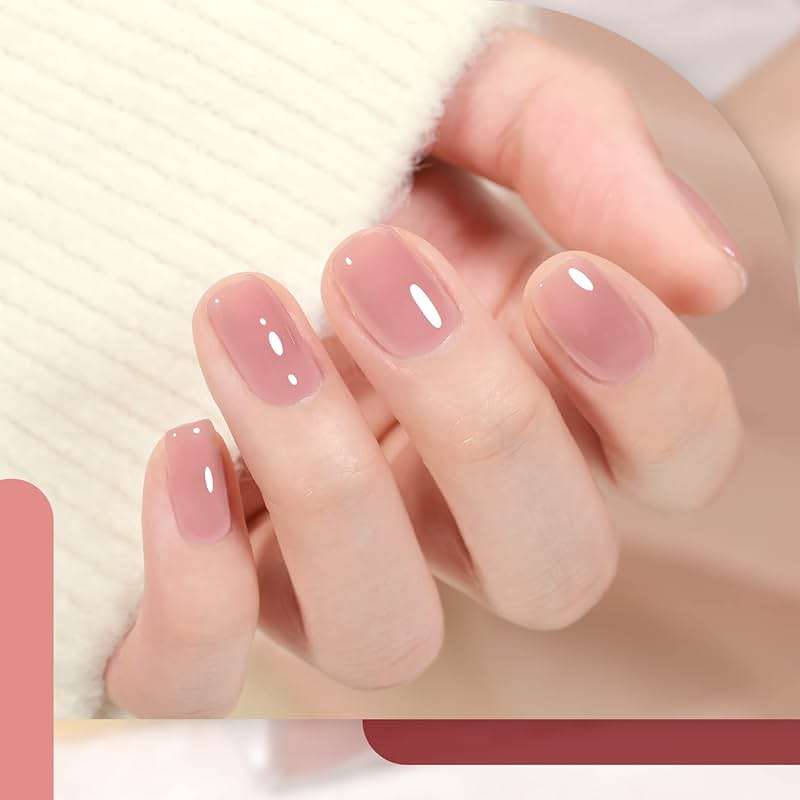 GAOY Rose Garden Jelly Gel Nail Polish of 6 Transparent Nude Red Pink Brown Colors Sheer Gel Polish Kit for Salon Manicure and Nail Art DIY at Home - Image 3