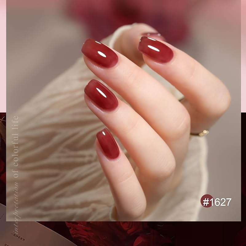 GAOY Rose Garden Jelly Gel Nail Polish of 6 Transparent Nude Red Pink Brown Colors Sheer Gel Polish Kit for Salon Manicure and Nail Art DIY at Home - Image 4